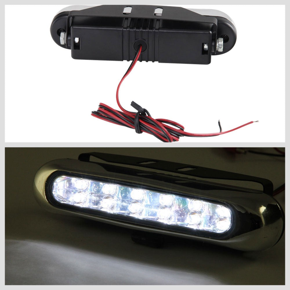6" L Clear 12 White LED Front Bumper Day Time Running Light Fog Lamp BFC-FOLK-LED12