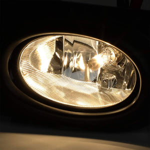 OE Style Front Left/Right Fog Light Lamp+Bezel Chrome/Clear For 06-08 Civic 4Dr-Lighting-BuildFastCar-BFC-FOLK-OE-HON06CIV4D-LR