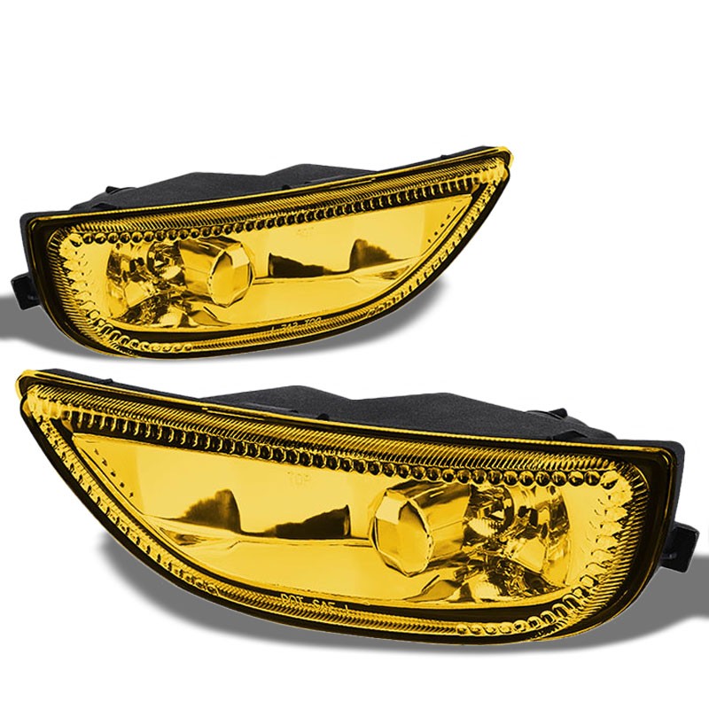 Front Bumper Driving Fog Light Lamp H3 Bulbs Amber Len For 01-02 Toyota Corolla-Exterior-BuildFastCar