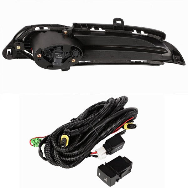 Clear Lens Front Bumper Fog Light Lamp+Bezel Cover+Switch For 16-18 HR-V Gen 2-Exterior-BuildFastCar