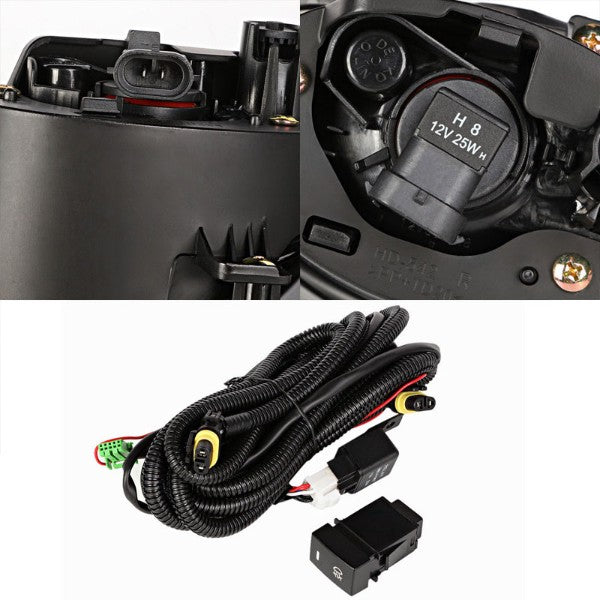 Clear Lens Front Bumper Fog Light Lamp+Bezel Cover+Switch For 16-18 HR-V Gen 2-Exterior-BuildFastCar