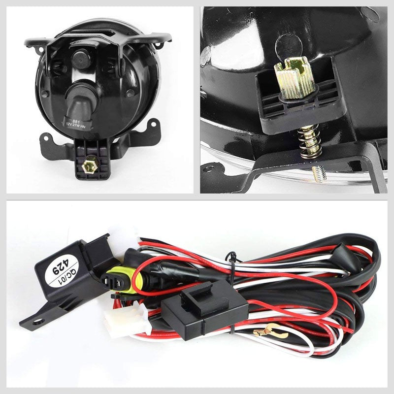Front Bumper Driving Fog Light Lamp+Switch+Bulbs Clear Lens For 03-05 Accent 4Dr-Exterior-BuildFastCar