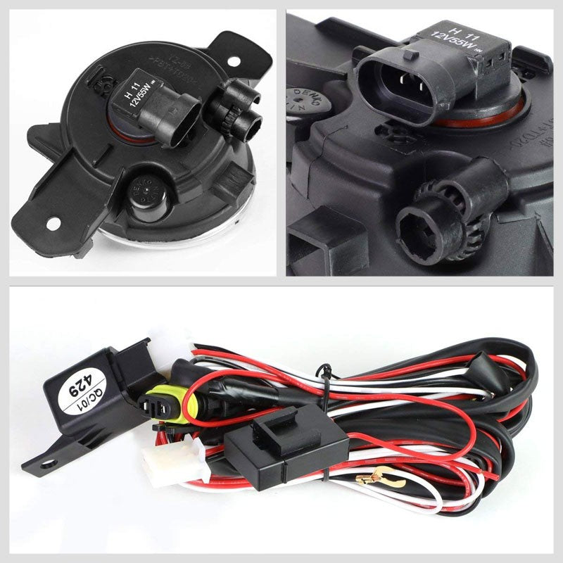 Front Bumper Replace Fog Light Lamp Chrome Bezel+Bulb Clear Lens For 14-16 Rogue-Exterior-BuildFastCar