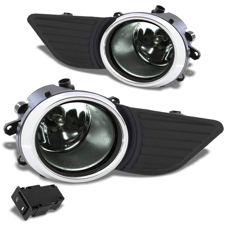 Front Bumper Replace Fog Light Lamp Chrome Bezel+Bulb Smoke Len For 11-17 Sienna-Exterior-BuildFastCar