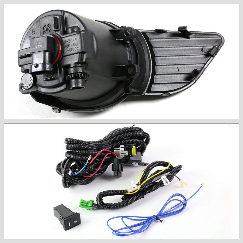 Front Bumper Replace Fog Light Lamp Chrome Bezel+Bulb Smoke Len For 11-17 Sienna-Exterior-BuildFastCar
