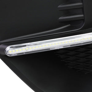 Front Black Fog Light Bezel+LED DRL Running Light Strip For 15-17 Subaru WRX/STI-Exterior-BuildFastCar