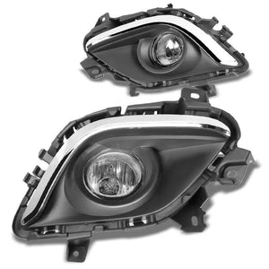 Front Bumper Fog Light Lamp Kit Chrome Bezel+Bulb Clear Lens For 14-16 Mazda 6-Exterior-BuildFastCar