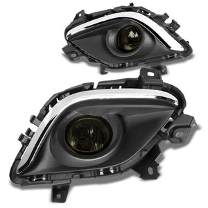 Front Bumper Fog Light Lamp Kit Chrome Bezel+Bulb Smoke Lens For 14-16 Mazda 6-Exterior-BuildFastCar