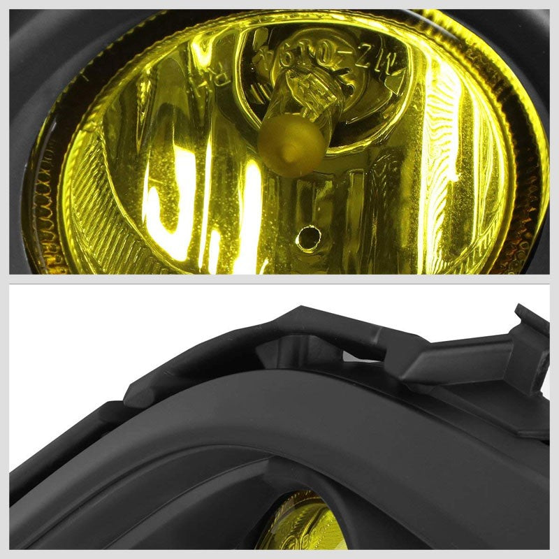 Front Bumper Fog Light Lamp Kit Black Bezel+Bulbs Amber Lens For 14-16 Mazda 6-Exterior-BuildFastCar