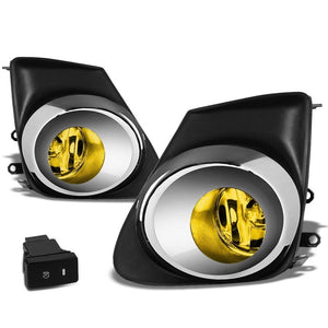 Front Bumper Fog Light Lamp Kit Chrome Bezel+Bulb Amber Lens For 11-13 Corolla-Exterior-BuildFastCar