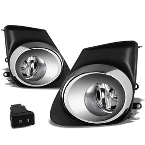 Front Bumper Fog Light Lamp Kit Chrome Bezel+Bulb Clear Lens For 11-13 Corolla-Exterior-BuildFastCar