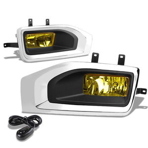Front OE Fog Light Lamp+Chrome Bezel+Bulbs Amber Lens For 15-18 Yukon/Yukon XL-Exterior-BuildFastCar