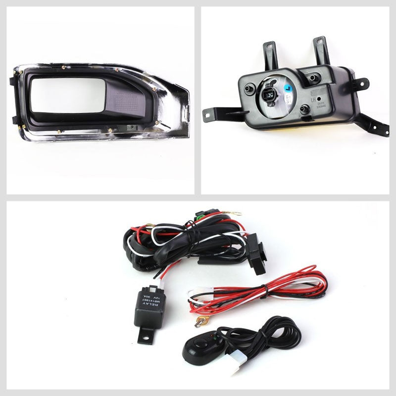 Front OE Fog Light Lamp+Chrome Bezel+Bulbs Amber Lens For 15-18 Yukon/Yukon XL-Exterior-BuildFastCar