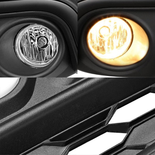 Mustang Style White LED DRL Bumper Fog Light Bezel Cover+Bulb For 16-17 Civic-Exterior-BuildFastCar