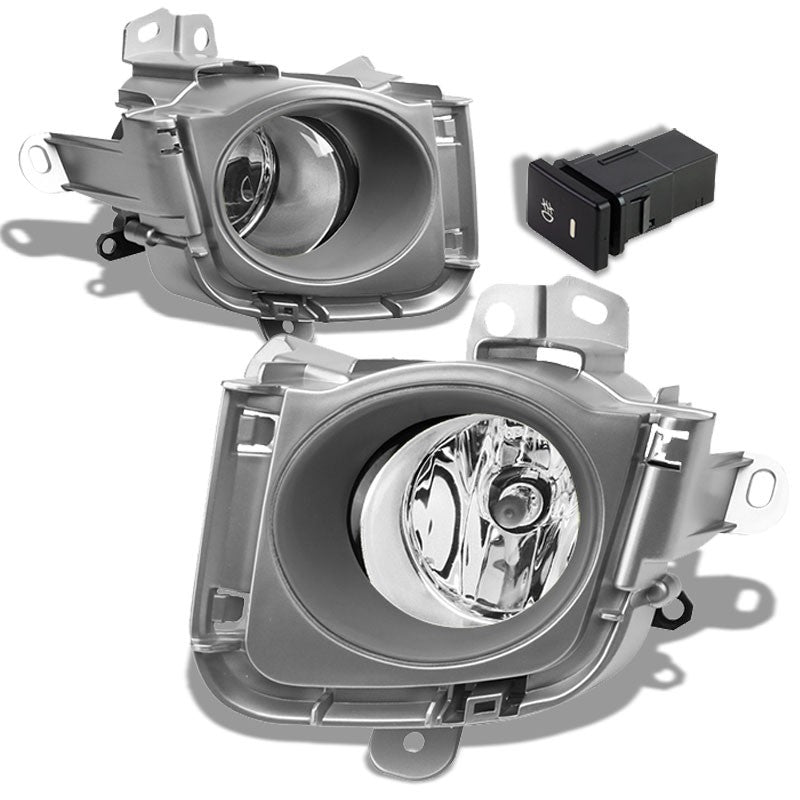 Front Bumper Driving Fog Light Lamp+Bezel H11 Bulbs Clear Lens For 10-12 Prius-Exterior-BuildFastCar