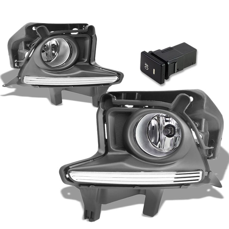 Front Bumper Fog Light Lamp Chrome Bezel+Bulb Clear Lens For 14-16 Highlander-Exterior-BuildFastCar