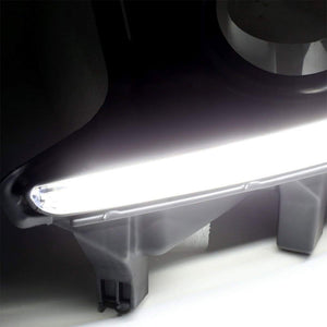 Front Black Fog Light Bezel+LED DRL Running Light Strip For 14-16 Highlander-Exterior-BuildFastCar