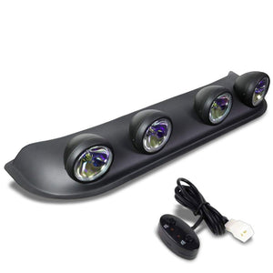 Roof Top Mount Fog Light Lamp Bar Black Bezel Neo Chrome Lens Fit Truck SUV ATV-Exterior-BuildFastCar