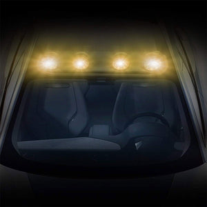 Roof Top Mount Fog Light Lamp Bar Black Bezel Neo Chrome Lens Fit Truck SUV ATV-Exterior-BuildFastCar