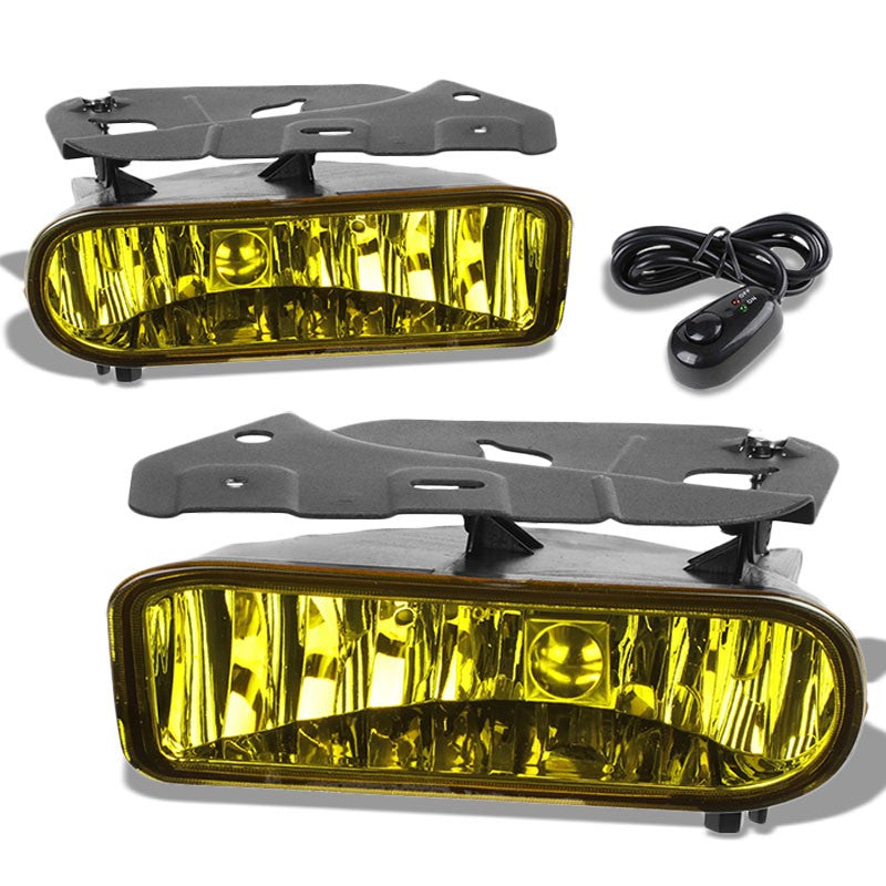 Front Bumper Driving Fog Light Lamp+Switch 899 Bulb Amber Len For 02-06 Escalade-Exterior-BuildFastCar