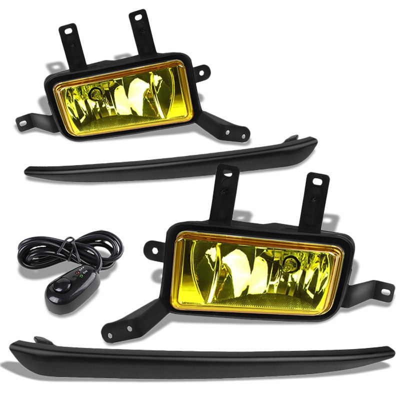 Front OE Fog Light Lamp+Black Bezel+Bulbs Amber Lens For 15-18 Tahoe/Suburban-Exterior-BuildFastCar
