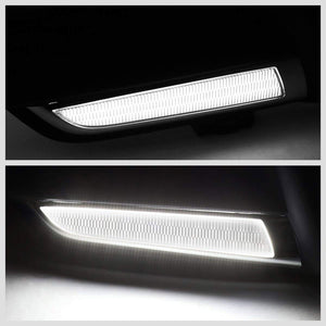 Front Chrome Fog Light Bezel+LED DRL Running Light Strip For 16-17 Civic 2DR/4DR-Exterior-BuildFastCar