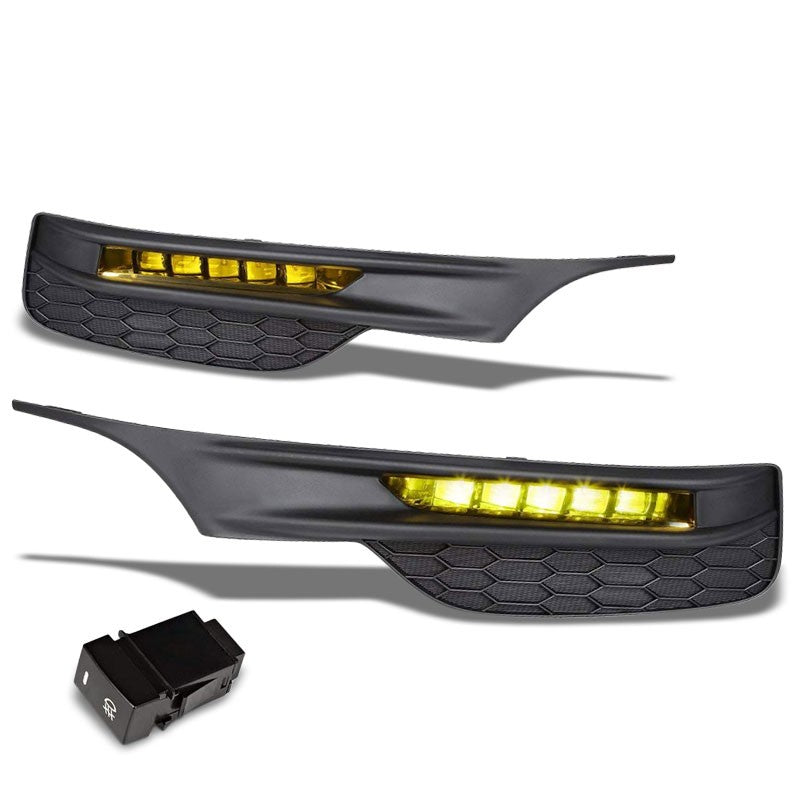 Front Bumper Driving Fog Light Lamp 12V 6000K LED Amber Lens For 16-17 Accord-Exterior-BuildFastCar