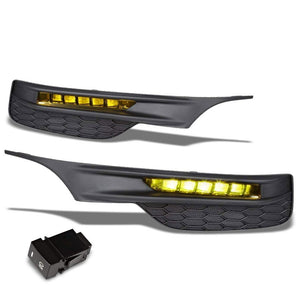 Front Bumper Driving Fog Light Lamp 12V 6000K LED Amber Lens For 16-17 Accord-Exterior-BuildFastCar