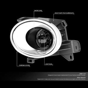 Front Bumper Fog Light Lamp Chrome Bezel+Bulb Smoke Lens For 13-16 Pathfinder-Exterior-BuildFastCar