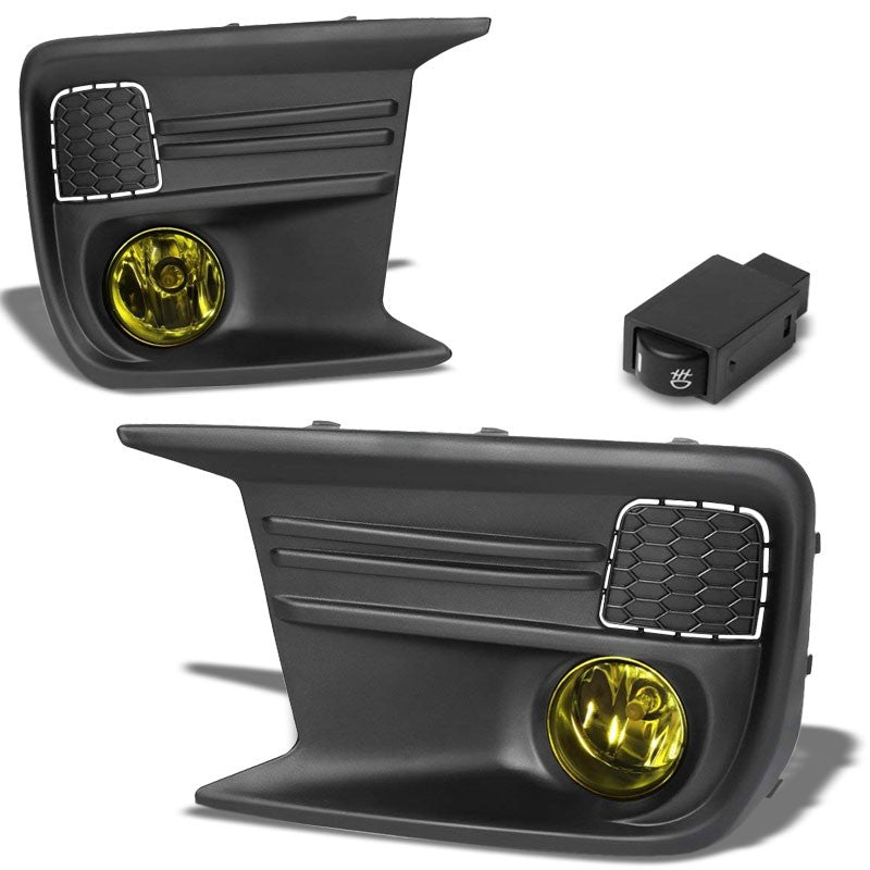 Front Bumper Fog Light Lamp Kit Black Bezel+Bulbs Amber Lens For 18 Subaru WRX-Exterior-BuildFastCar