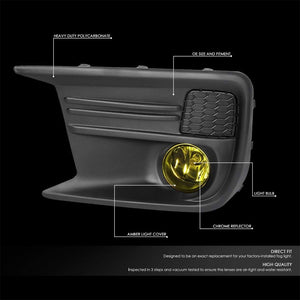 Front Bumper Fog Light Lamp Kit Black Bezel+Bulbs Amber Lens For 18 Subaru WRX-Exterior-BuildFastCar