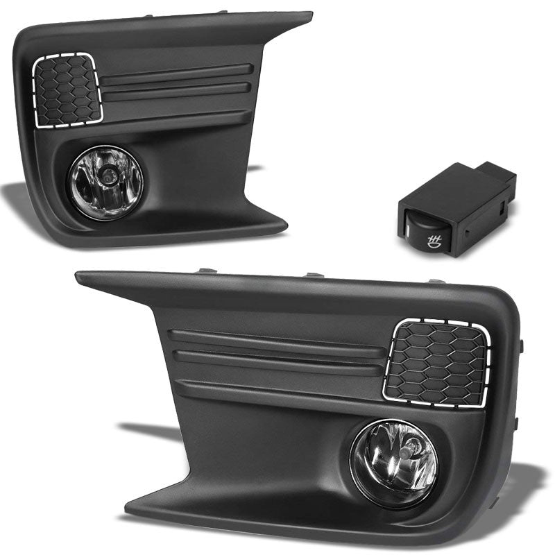 Front Bumper Fog Light Lamp Kit Black Bezel+Bulbs Clear Lens For 18 Subaru WRX-Exterior-BuildFastCar