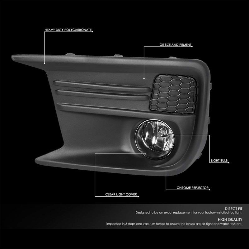 Front Bumper Fog Light Lamp Kit Black Bezel+Bulbs Clear Lens For 18 Subaru WRX-Exterior-BuildFastCar