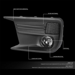 Front Bumper Fog Light Lamp Kit Black Bezel+Bulbs Clear Lens For 18 Subaru WRX-Exterior-BuildFastCar