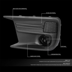 Front Bumper Fog Light Lamp Kit Black Bezel+Bulbs Smoke Lens For 18 Subaru WRX-Exterior-BuildFastCar