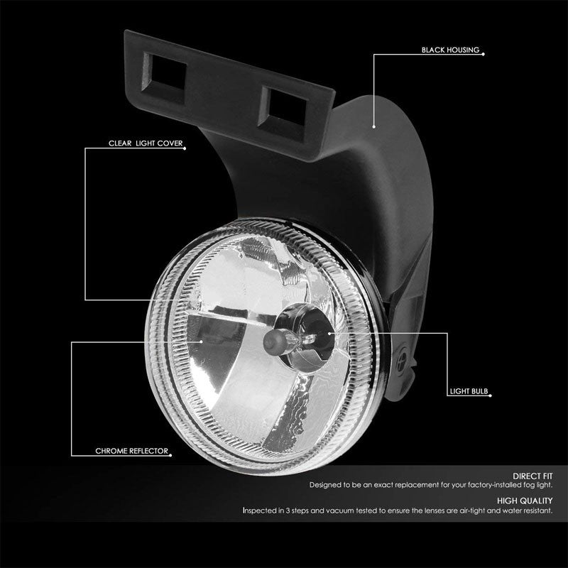 Front Bumper Drive Fog Light Lamp+Bulbs Clear Lens For 94-98 Ram 1500 2500 3500-Exterior-BuildFastCar