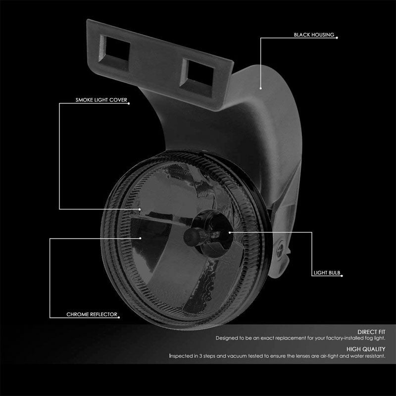 Front Bumper Drive Fog Light Lamp+Bulbs Smoke Lens For 94-98 Ram 1500 2500 3500-Exterior-BuildFastCar