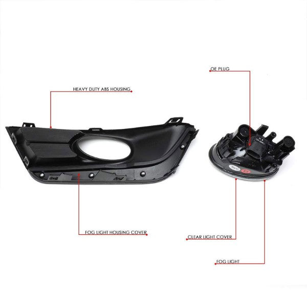 Clear Lens Front Driving Fog Light Lamp With Chrome Trim+Switch For 17-18 CR-V-Exterior-BuildFastCar