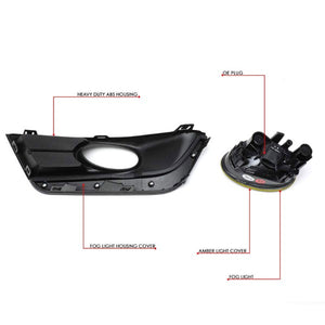 Amber Lens Front Driving Fog Light Lamp Kit+Bezel+Switch For 17-18 Honda CR-V-Exterior-BuildFastCar