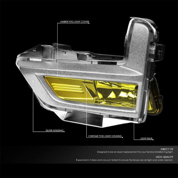 Amber Lens Front Driving Fog Light Lamp Kit+Bezel+Switch For 17-18 Nissan Rogue-Exterior-BuildFastCar