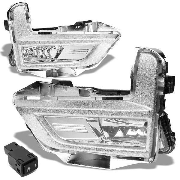 Clear Lens Front Driving Fog Light Lamp Kit+Bezel+Switch For 17-18 Nissan Rogue-Exterior-BuildFastCar