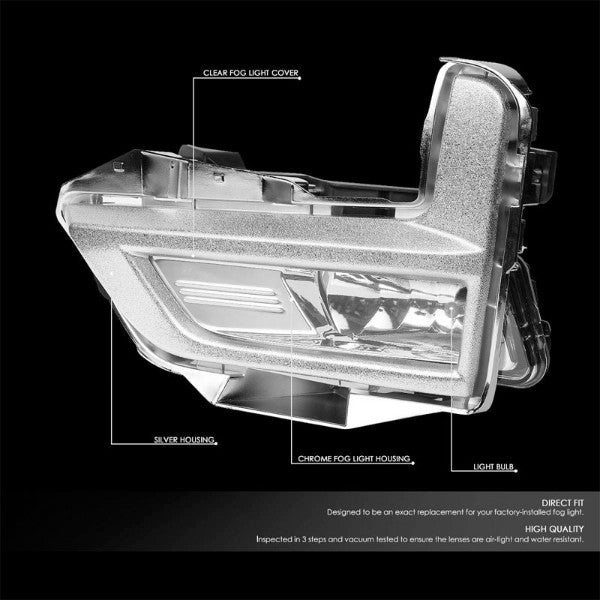 Clear Lens Front Driving Fog Light Lamp Kit+Bezel+Switch For 17-18 Nissan Rogue-Exterior-BuildFastCar