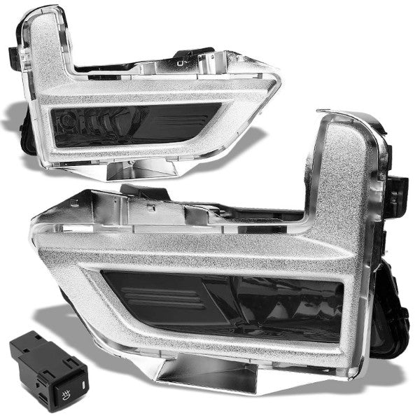 Smoke Lens Front Driving Fog Light Lamp Kit+Bezel+Switch For 17-18 Nissan Rogue-Exterior-BuildFastCar