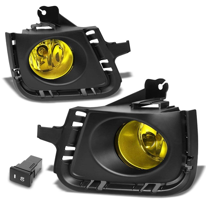 Front Bumper Drive Fog Light Lamp Black Bezel+Bulbs Amber Lens For 12-14 Prius C-Exterior-BuildFastCar