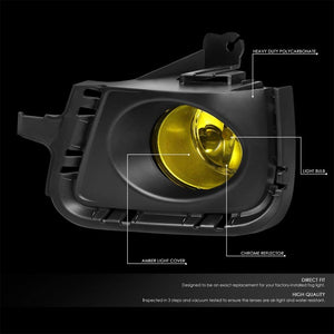 Front Bumper Drive Fog Light Lamp Black Bezel+Bulbs Amber Lens For 12-14 Prius C-Exterior-BuildFastCar