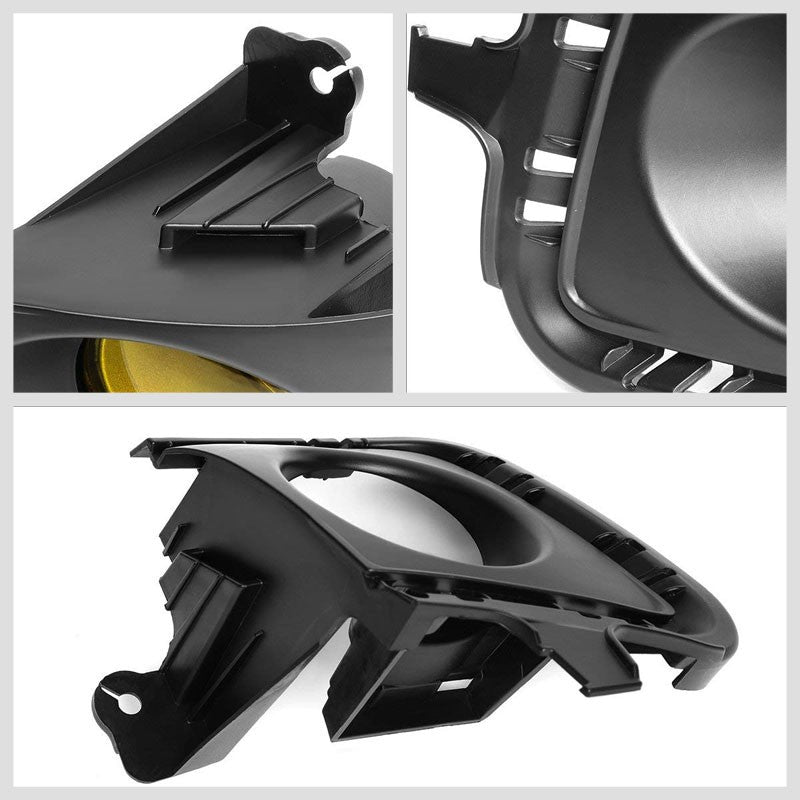 Front Bumper Drive Fog Light Lamp Black Bezel+Bulbs Amber Lens For 12-14 Prius C-Exterior-BuildFastCar
