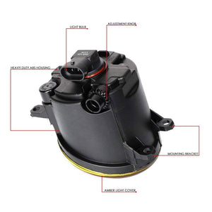 Front Bumper Drive Fog Light Lamp Black Bezel+Bulbs Amber Lens For 12-14 Prius C-Exterior-BuildFastCar