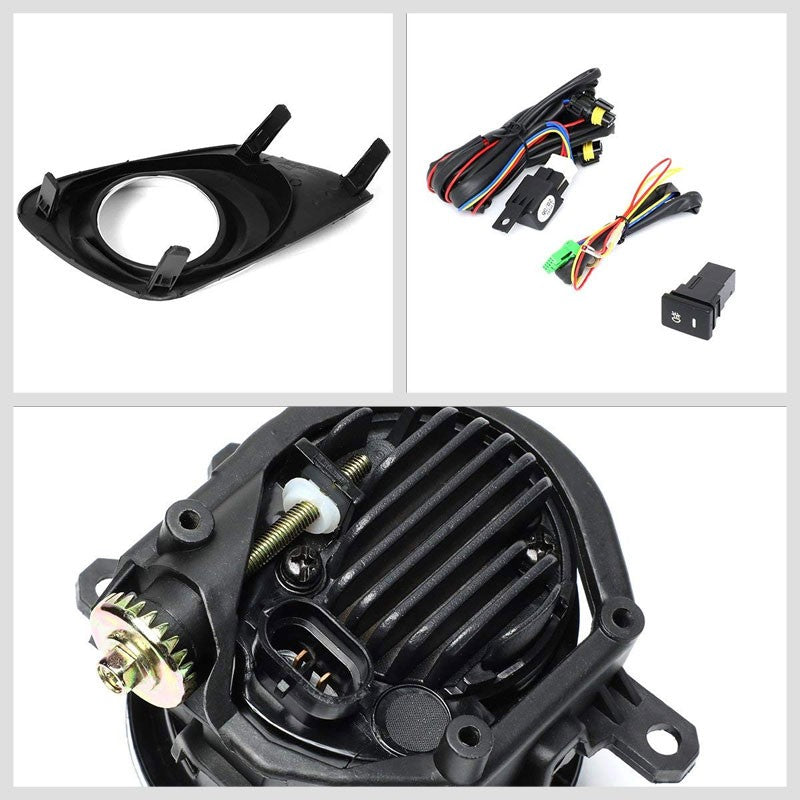 Front Fog Light Lamp Kit+Chrome Bezel 12V 6000K LED Clear Lens For 11-13 Corolla-Exterior-BuildFastCar