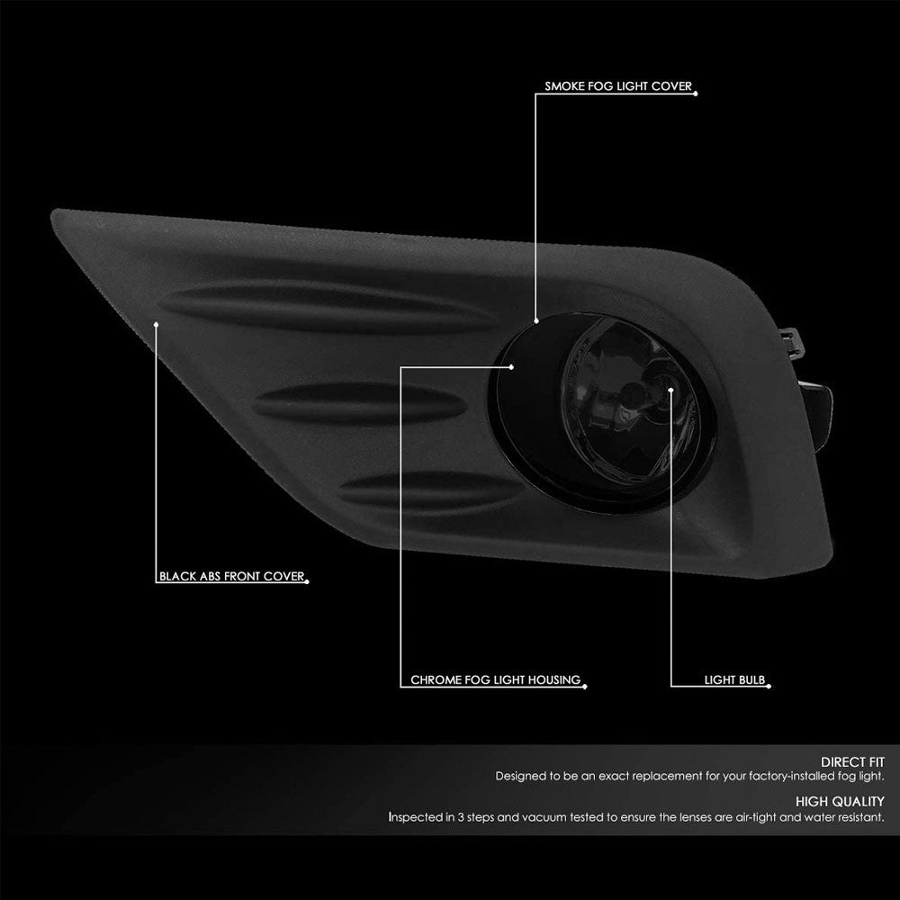 16-18 Nissan Altima Sedan Smoke Lens Bezel Cover Fog Light