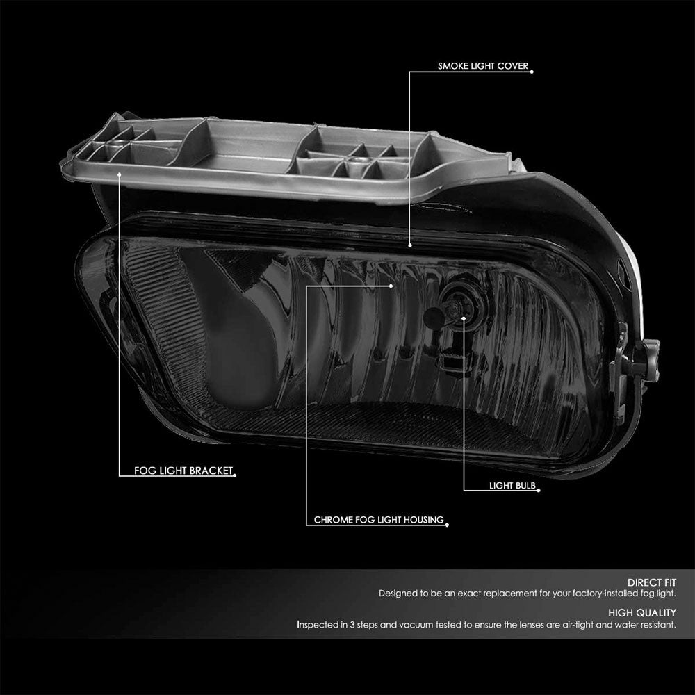 Front Bumper Smoke Lens Fog Light Lamp+Bulbs For 04-07 Silverado 1500 HD Classic-Lighting-BuildFastCar